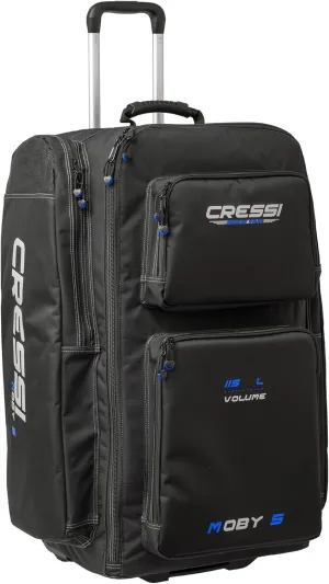 Cressi Strong Large Capacity Roller Luggage Bag 115L with Backpack Straps - Moby 5 designed in Italy