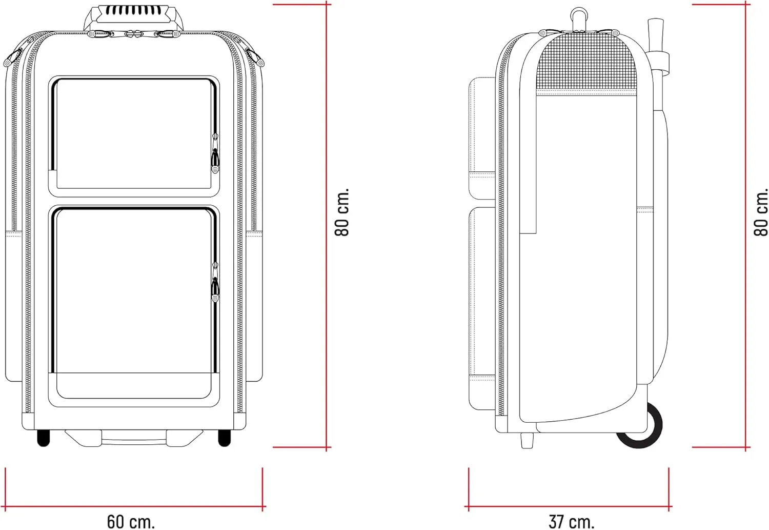 Cressi Strong Large Capacity Roller Luggage Bag 115L with Backpack Straps - Moby 5 designed in Italy