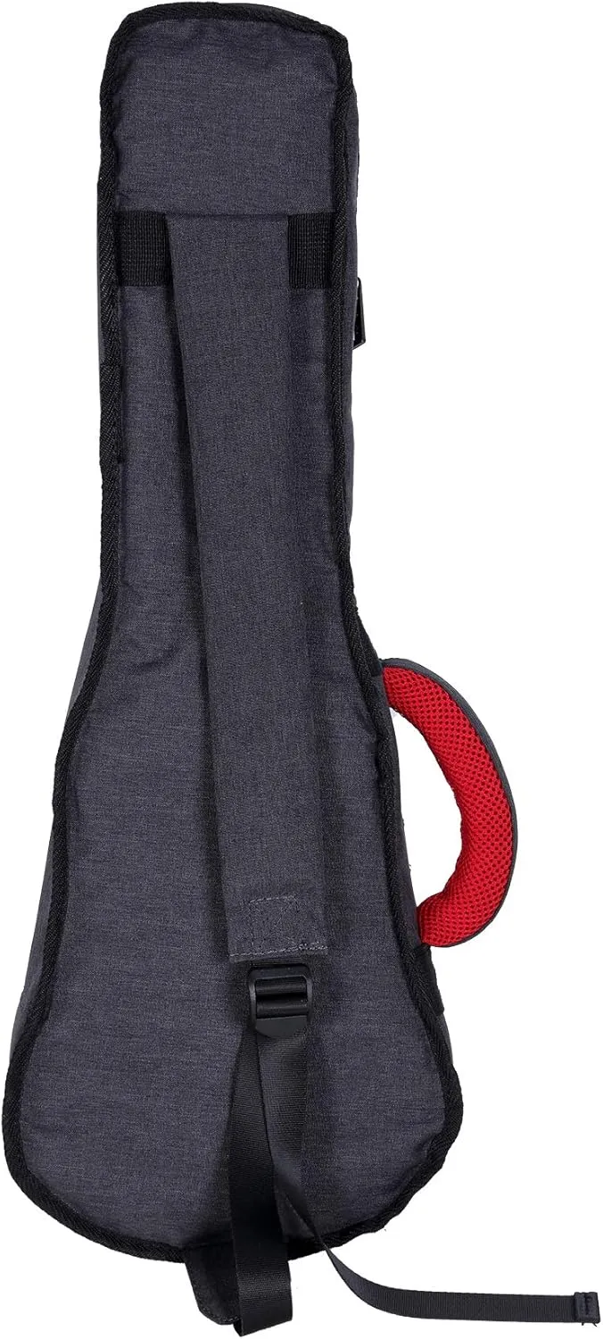 Crossrock Concert Ukulele Bag with 10mm Padded Backpack Straps in Dark Grey (CRSG107CUDG)