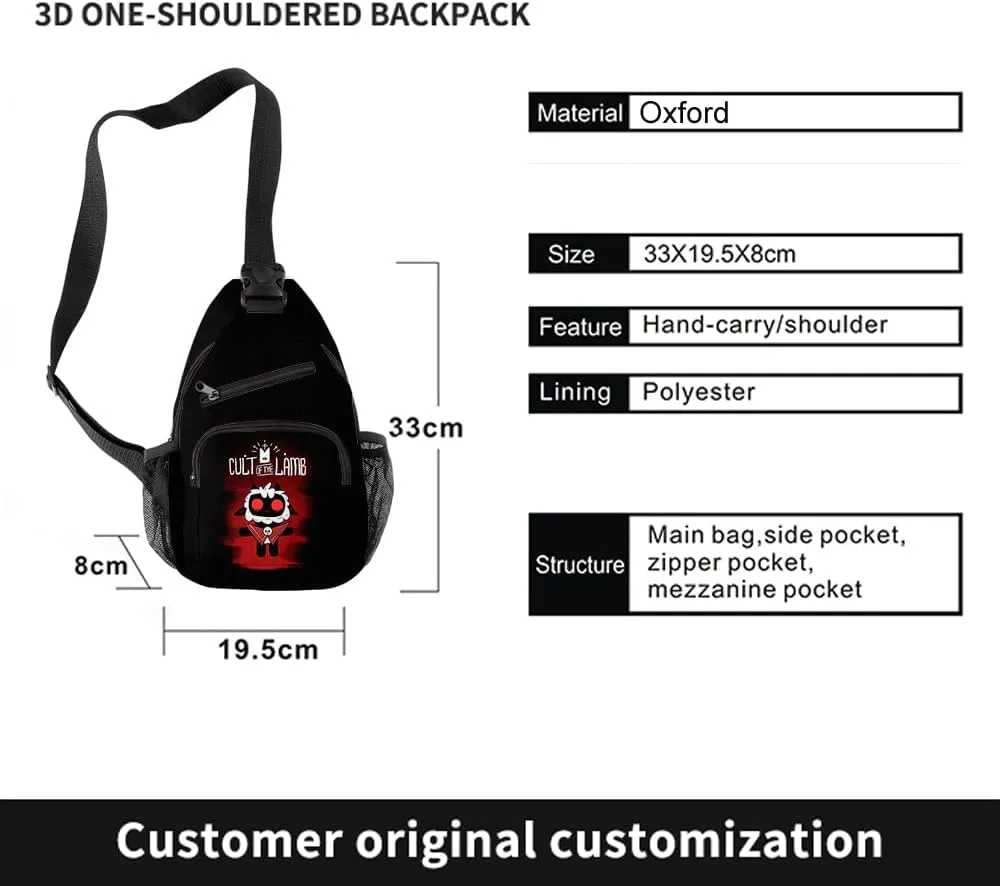 Cult Of The Lamb Merch Women Men Multipurpose Bag Cosplay Backpack Casual Fashion Daypack (Suit 1)