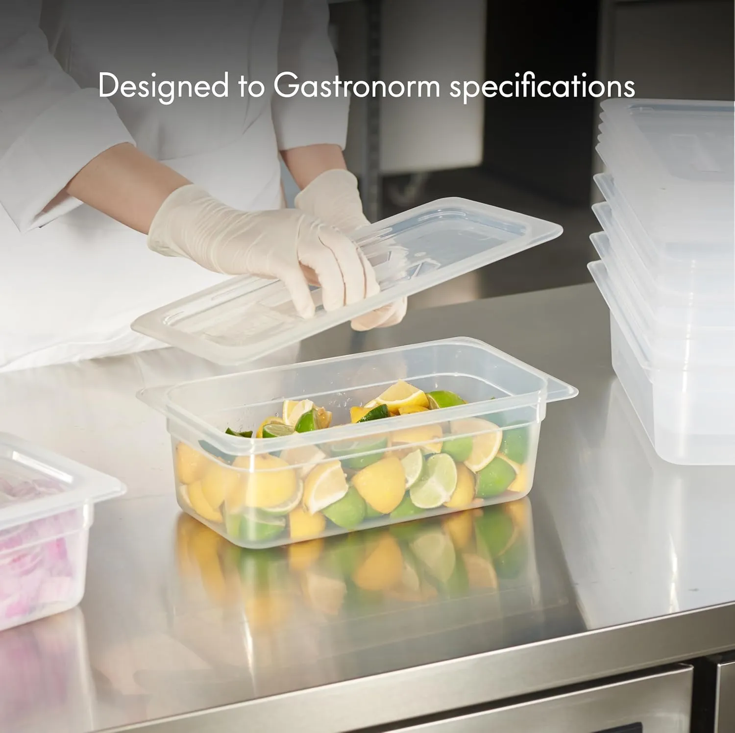 CURTA 6-Pack 4" Deep 1/3 Size Food Pans with Drop-On Lids – NSF Commercial-Grade Translucent Polypropylene, Stackable Freezer-safe Storage for Restaurants, Catering & Buffets