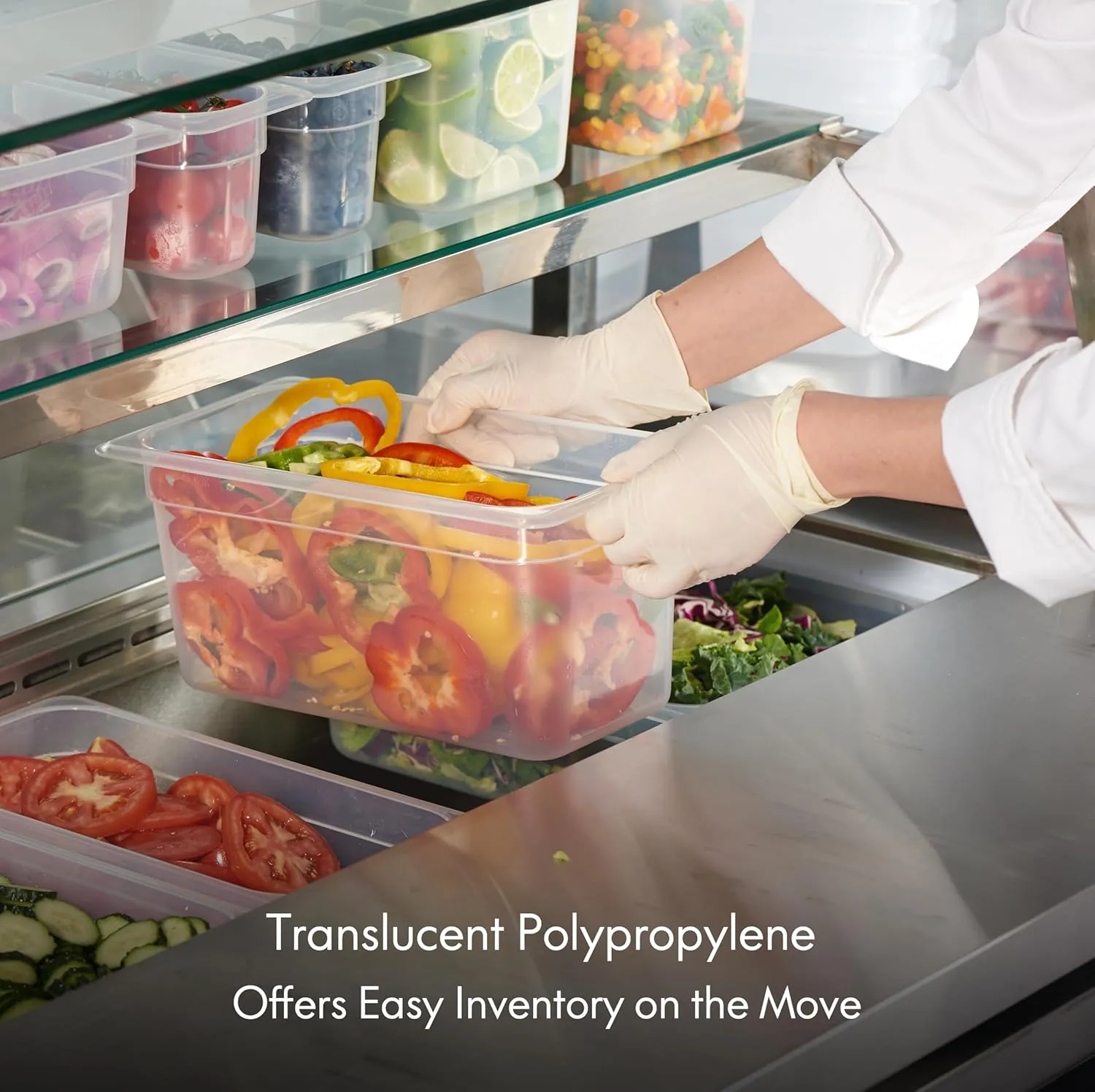 CURTA 6-Pack 4" Deep 1/3 Size Food Pans with Drop-On Lids – NSF Commercial-Grade Translucent Polypropylene, Stackable Freezer-safe Storage for Restaurants, Catering & Buffets