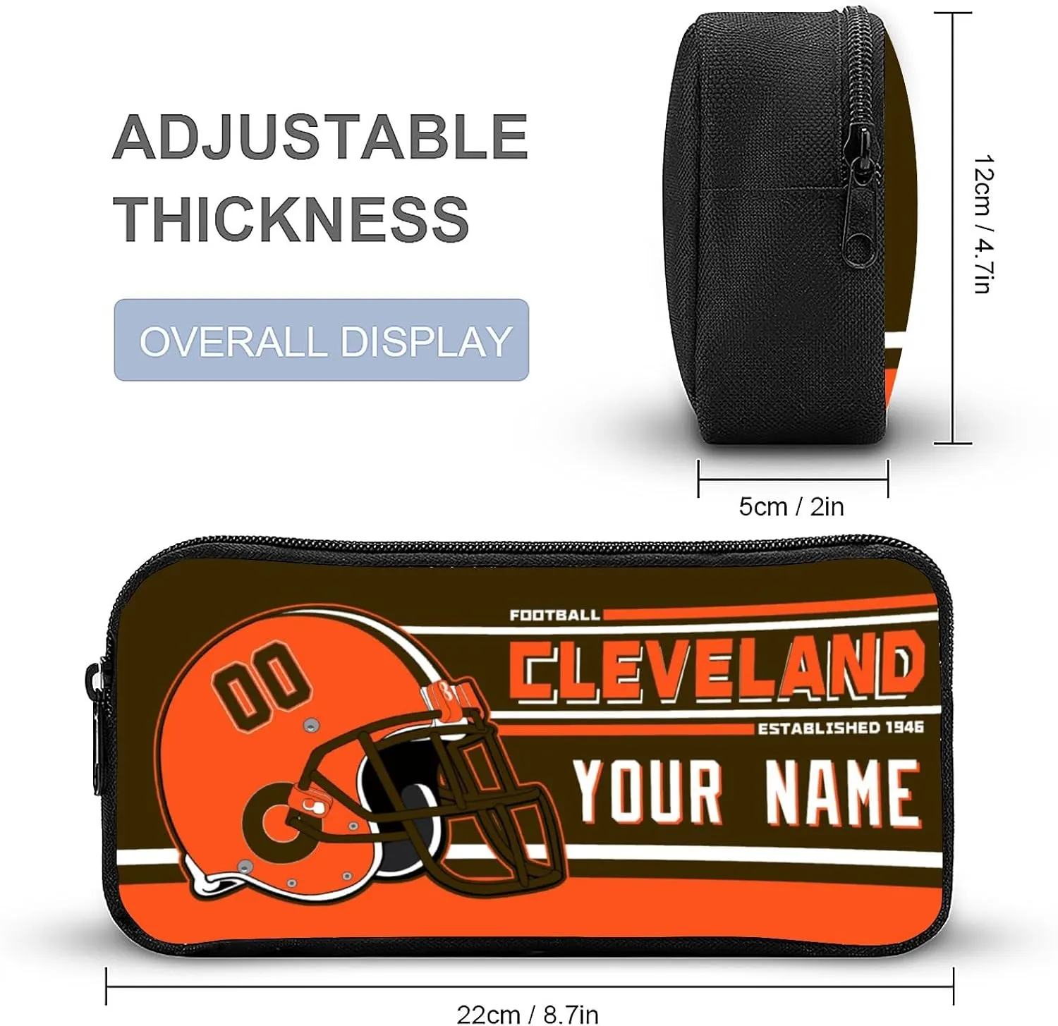 Custom Cleveland Backpack Personalized Name Number Large Capacity Laptop Bag for School Men Women Fan Gift (17 Inch)