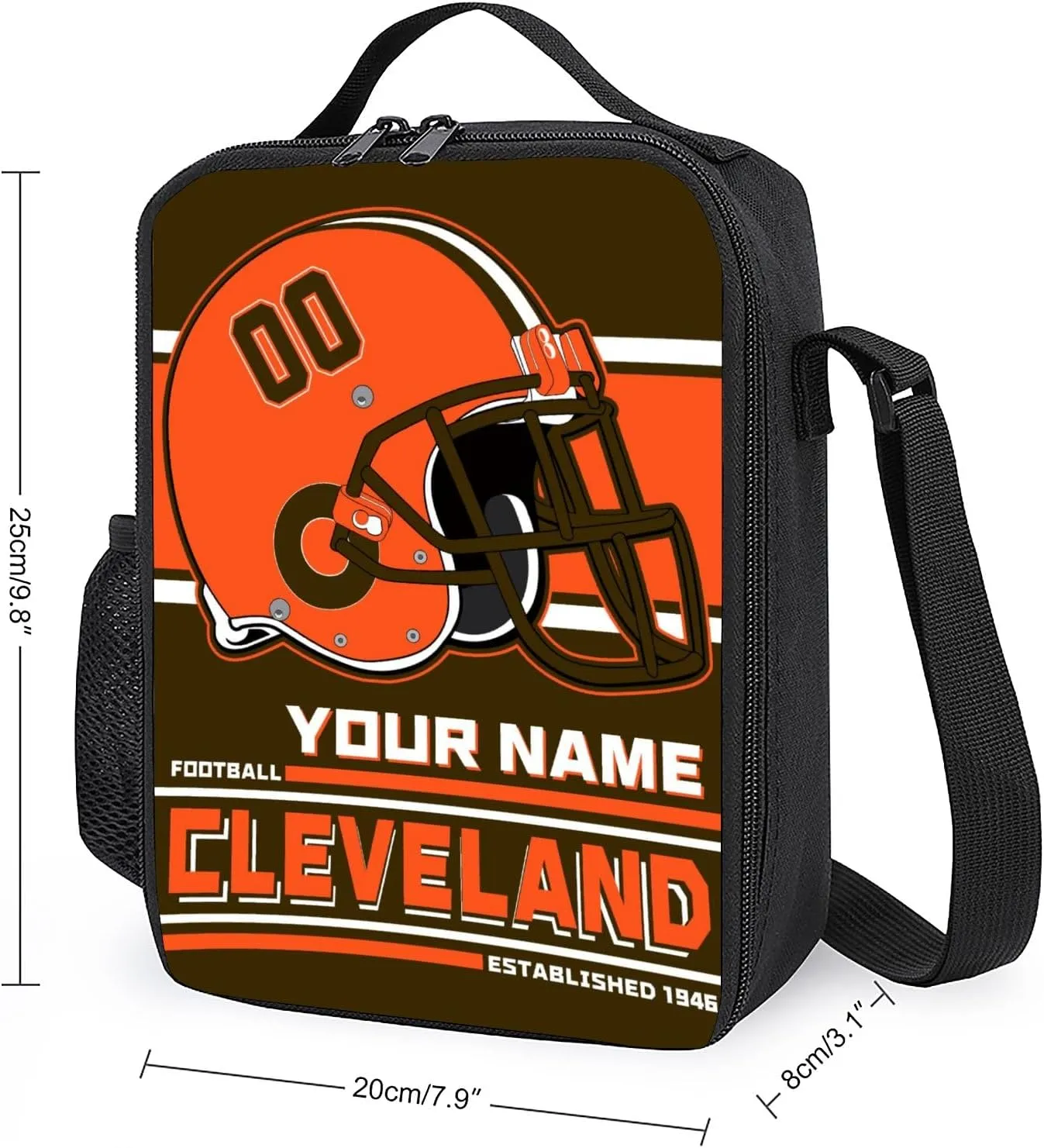 Custom Cleveland Backpack Personalized Name Number Large Capacity Laptop Bag for School Men Women Fan Gift (17 Inch)