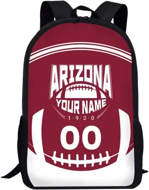Custom Shoulder Arizona Backpack Personalized Any Name Number 17 Inch Large Capacity Laptop Bag Bookbag Gifts for Men Women