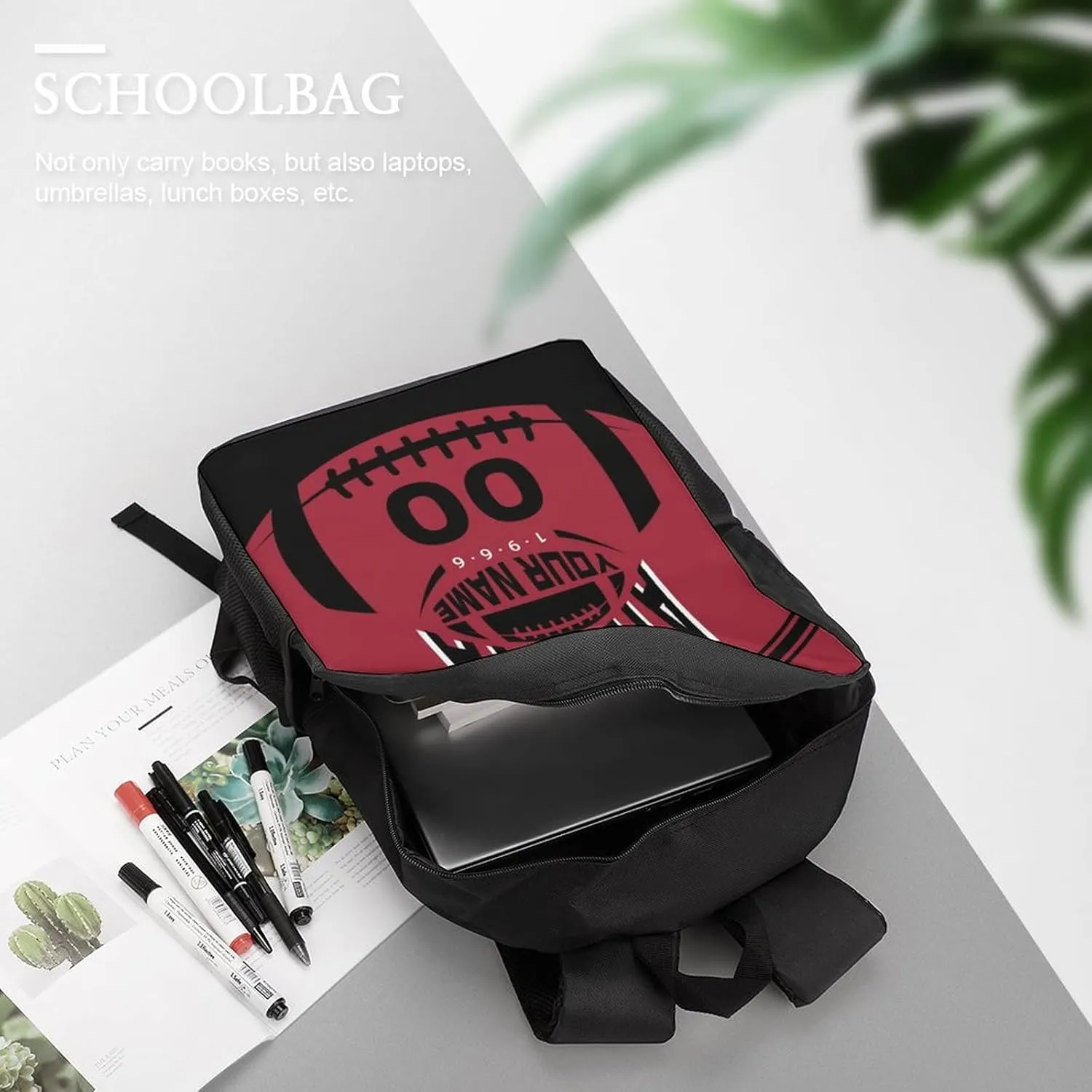 Custom Shoulder Atlanta Backpack Personalized Any Name Number 17 Inch Large Capacity Laptop Bag Bookbag Gifts for Men Women