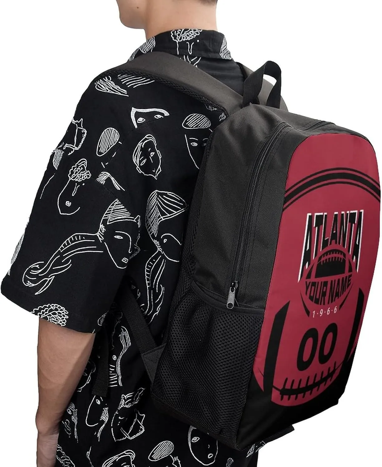 Custom Shoulder Atlanta Backpack Personalized Any Name Number 17 Inch Large Capacity Laptop Bag Bookbag Gifts for Men Women
