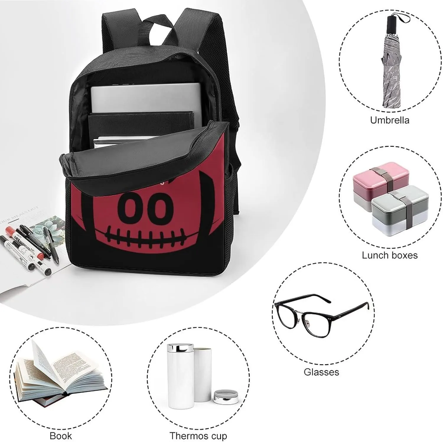 Custom Shoulder Atlanta Backpack Personalized Any Name Number 17 Inch Large Capacity Laptop Bag Bookbag Gifts for Men Women