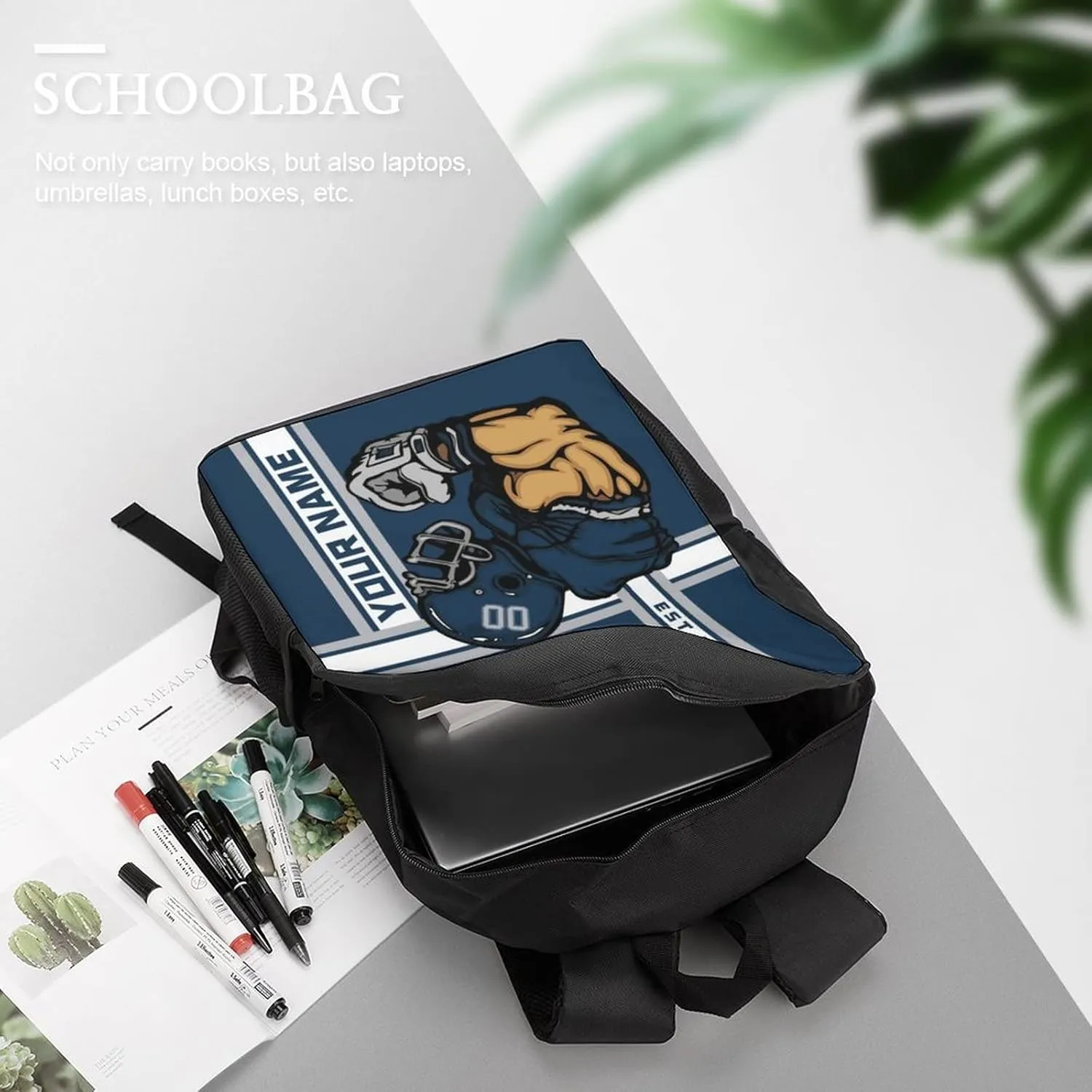 Custom Shoulder Dallas Backpack Personalized Any Name Number 17 Inch Large Capacity Laptop Bag Bookbag Gifts for Men Women