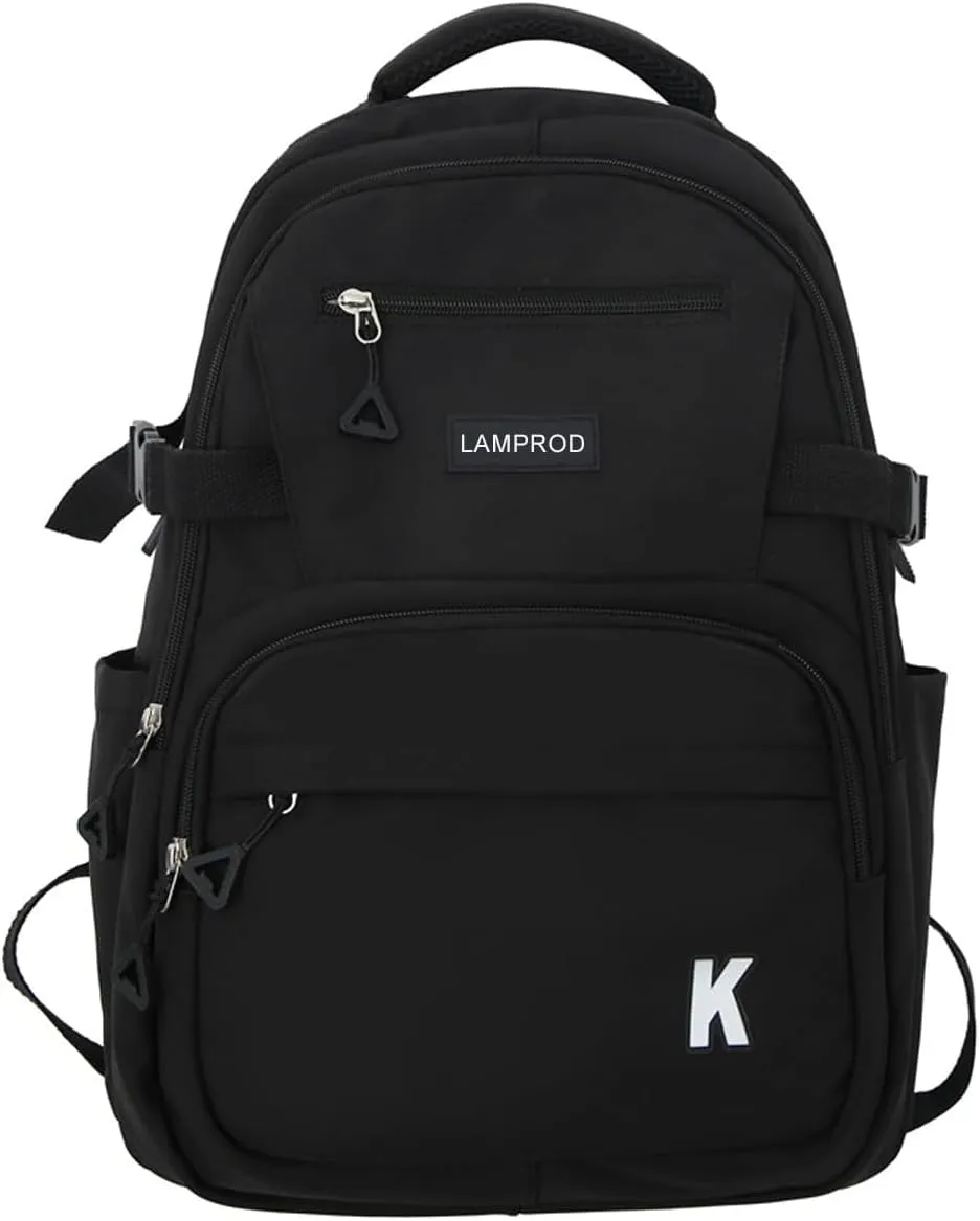 Cute Backpack Aesthetic Backpack for Girls School Casual Daypack Middle Student Travel College Backpack for Kids Large Capacity Travel(Black)