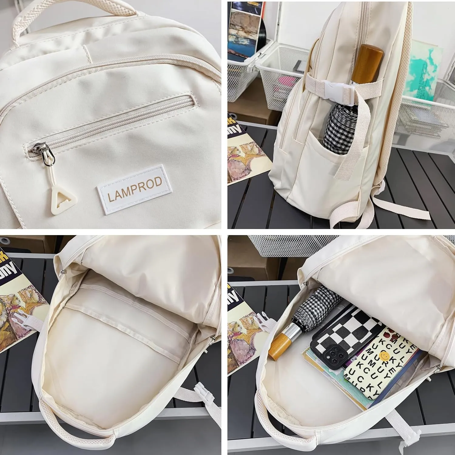 Cute Backpack Aesthetic Backpack for Girls School Casual Daypack Middle Student Travel College Backpack for Kids Large Capacity Travel(Black)