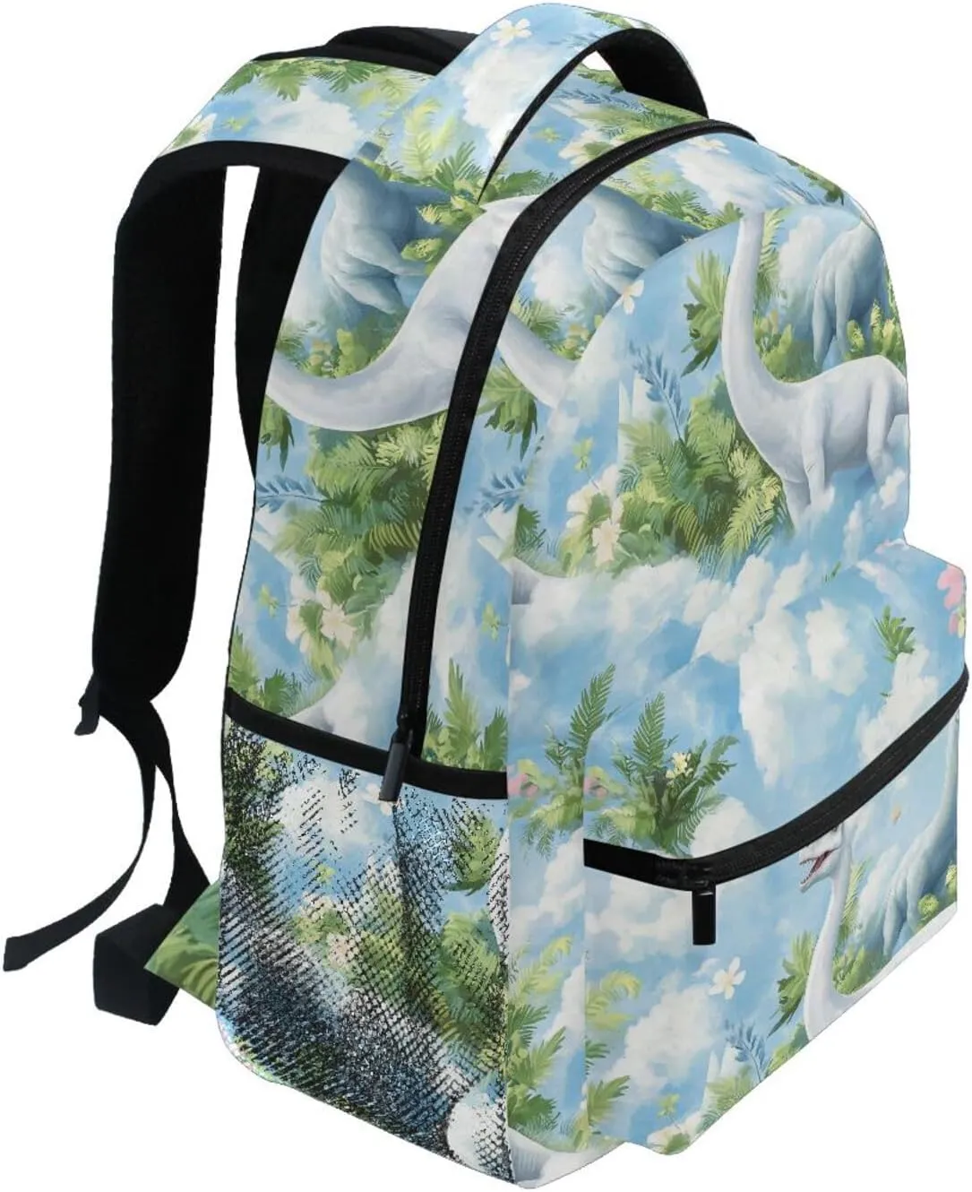 Cute Backpack for Women Men Fashion Business Work Bag with Chest Strap for College Work Beauty Dinosaur Diplodocus Sky
