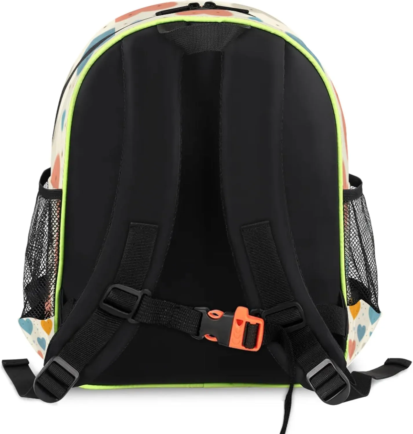 Cute Colorful Love Hearts Custom Backpack with Name Cute Personalized Small Shoulder Bag Waterproof Travel Casual Backpack with Chest Strap 14.2in