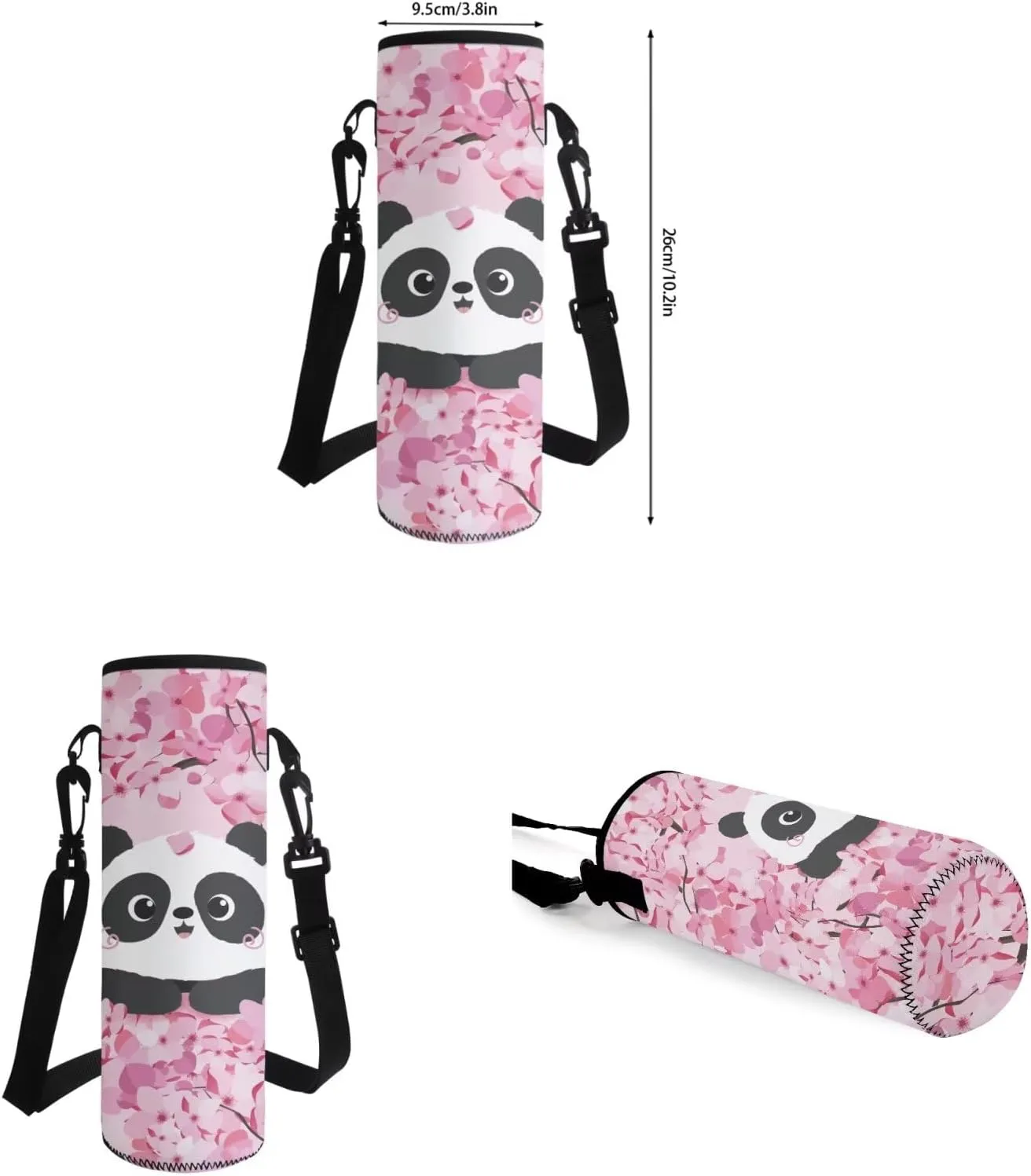 Cute Panda 2Th Grade Backpack for Boys Backpack and Lunch Bag Pencil Case Water Bottle Sleeve Set for Girls Ideal for Students Go To School Extracurricular Activities