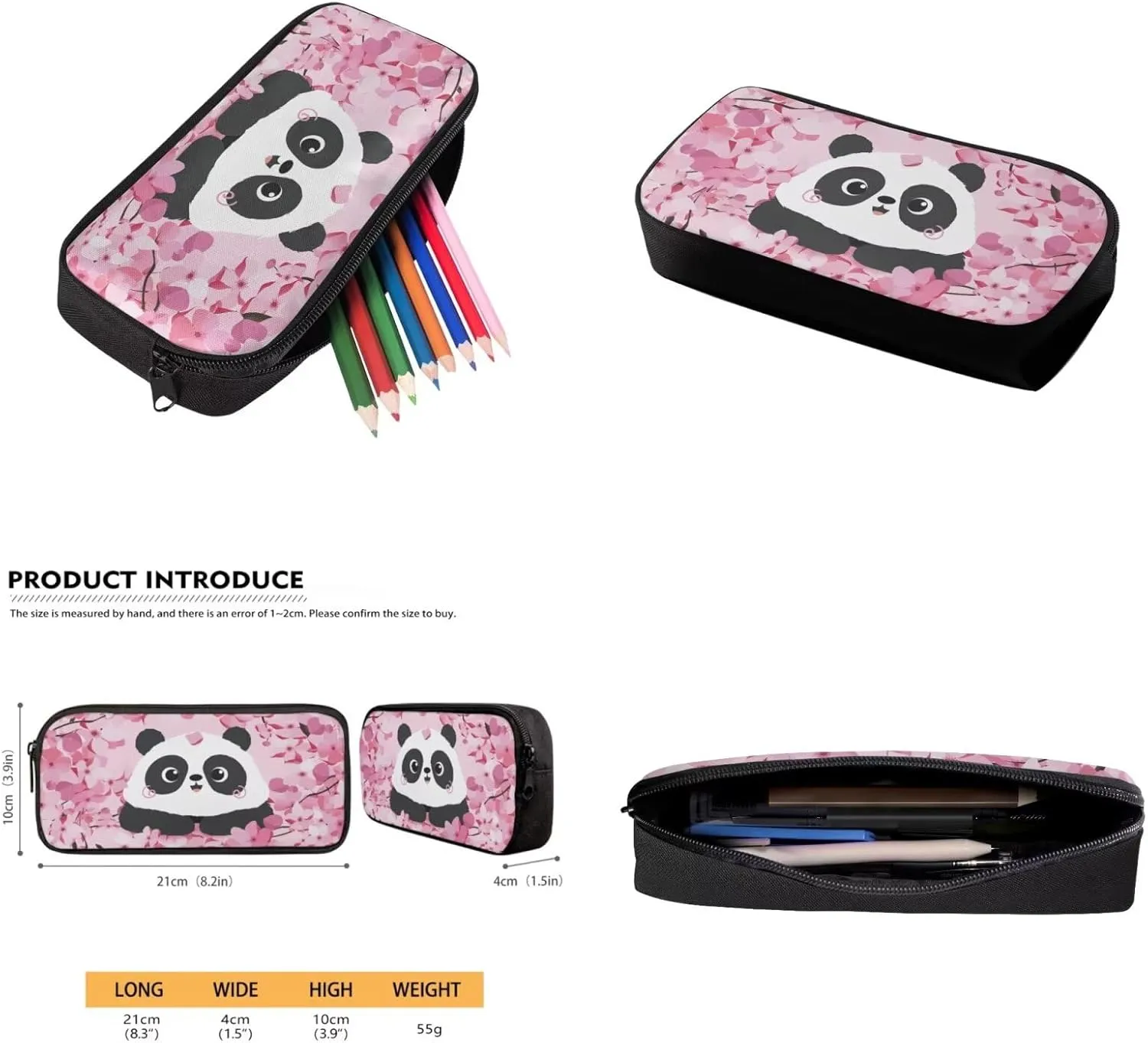 Cute Panda 2Th Grade Backpack for Boys Backpack and Lunch Bag Pencil Case Water Bottle Sleeve Set for Girls Ideal for Students Go To School Extracurricular Activities