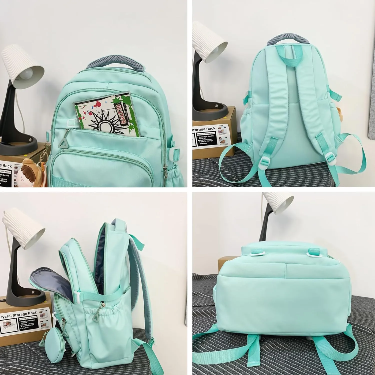 Cute School Backpack for Teen Girls Backpack for School Aesthetic College Backpack for Kids Students Large Travel Laptop Capacity Casual Daypacks Solid Color(Purple)