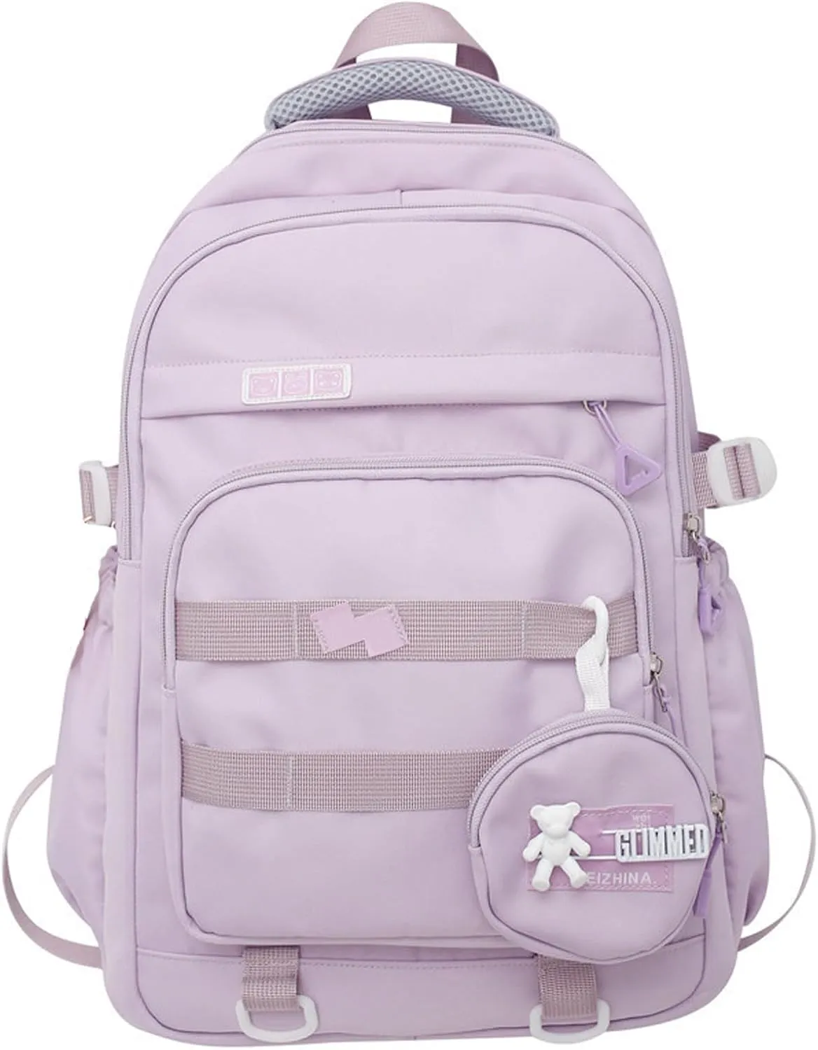 Cute School Backpack for Teen Girls Backpack for School Aesthetic College Backpack for Kids Students Large Travel Laptop Capacity Casual Daypacks Solid Color(Purple)