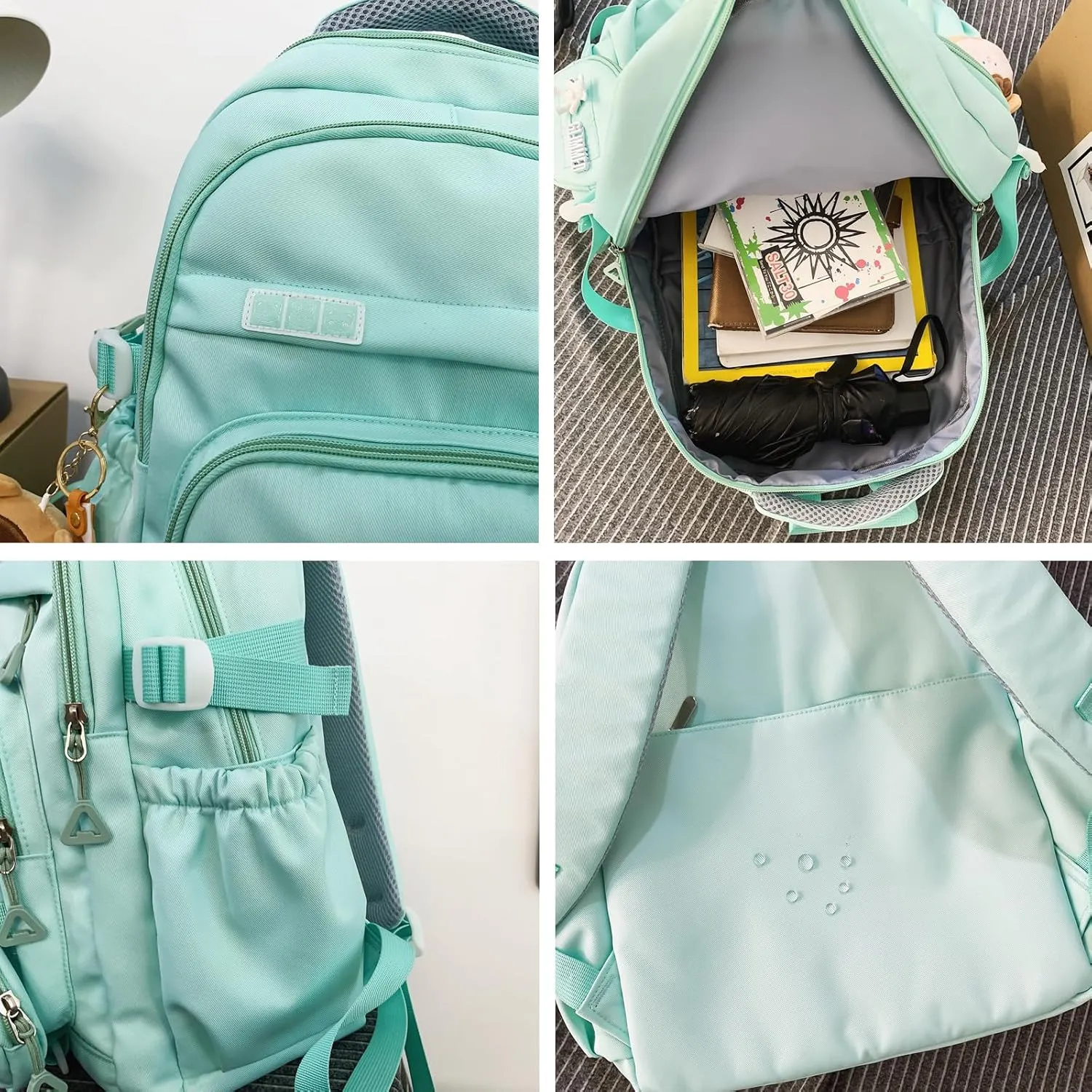 Cute School Backpack for Teen Girls Backpack for School Aesthetic College Backpack for Kids Students Large Travel Laptop Capacity Casual Daypacks Solid Color(Purple)