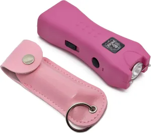 Cyclone Stun Gun Pepper Spray Combo for Self Defense - Extremely Powerful Stun Gun with Flashlight 1/2 Ounce Police Grade Max Strength 10% Pepper Stream w/Pouch (Pink)