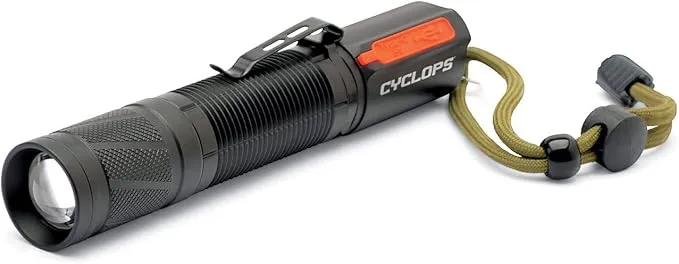 Cyclops Handheld Aluminum Housing 1200 Lumens Rechargeable Pocket Flashlight for Camping, Hiking, Emergency