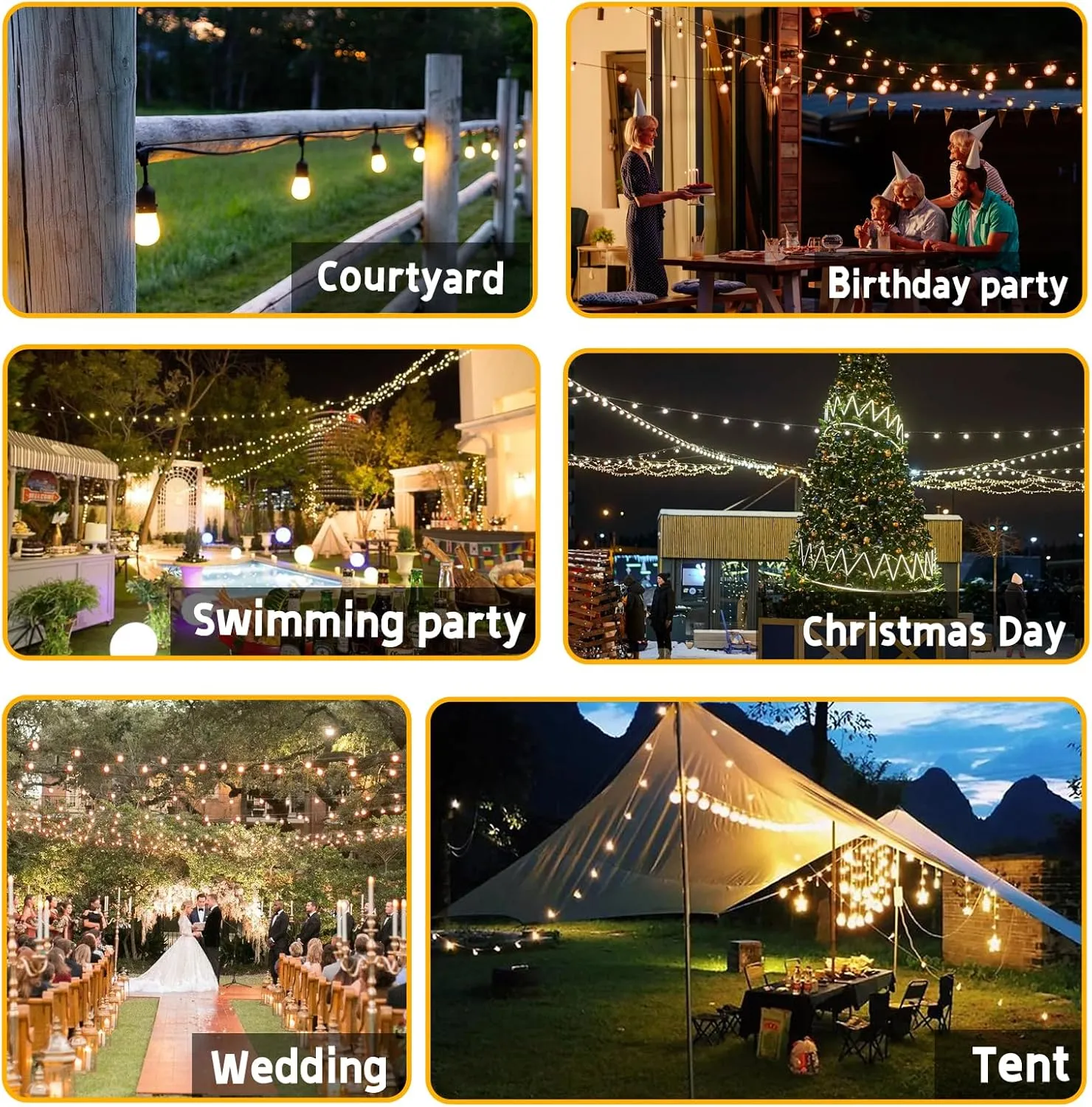 cyrico String Light Hanging Kit, Outdoor Light Guide Wire, Globe String Lights Suspension Kit with 200 Ft Nylon Coated Stainless Steel 304 Wire Rope Cable, Turnbuckle, Enough Accessories, Use Manual