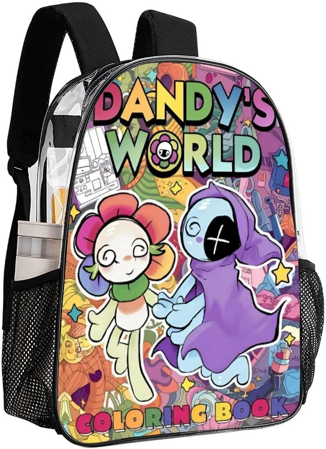 Dandys World Transparent Backpack Cute Large Capacity Laptop Backpack Travel Backpack For Unisex 17in