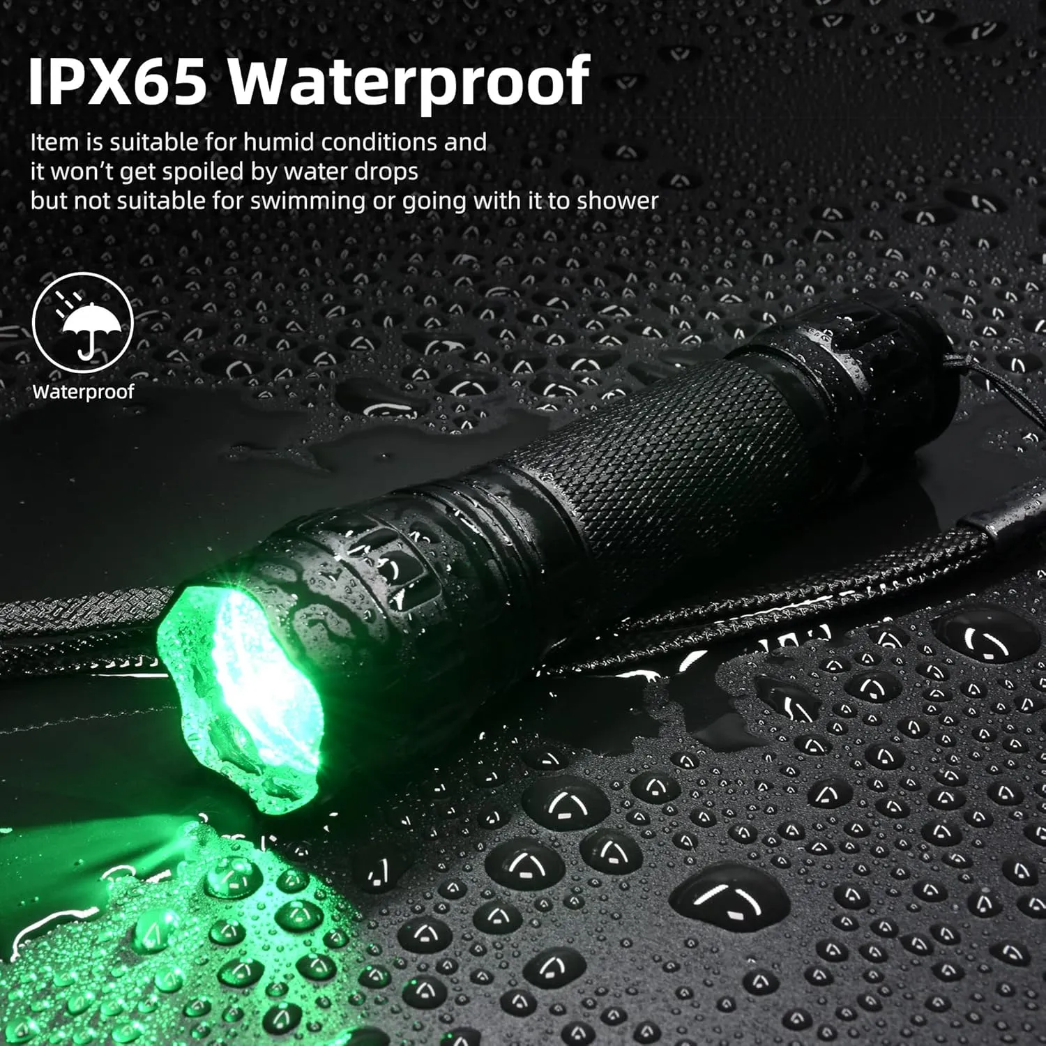 DARKBEAM Green Light Flashlight Tactical LED USB Rechargeable Zoomable Light Kit, Portable Mini Greenlight for Night Hunting, Observation, Fishing, Astronomy, Aviation, Rescue, with Clip
