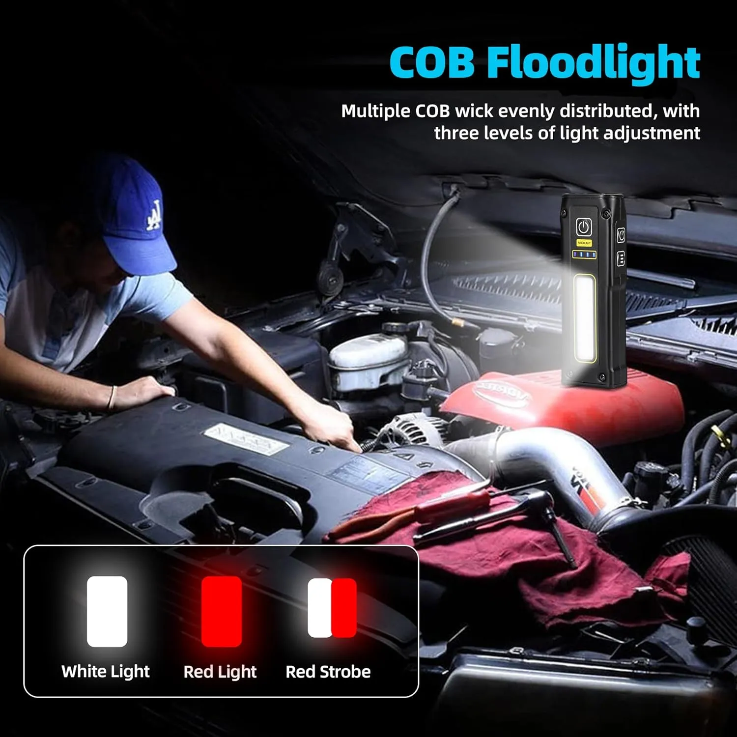DARKBEAM UV Flashlight 365 395 Blacklight, LED EDC Flashlights high Lumen USB C Rechargeable Woods Lamp, Mini Magnetic COB Red Light - Emergency Power - Urine, Scorpion Detector, Cure Resin