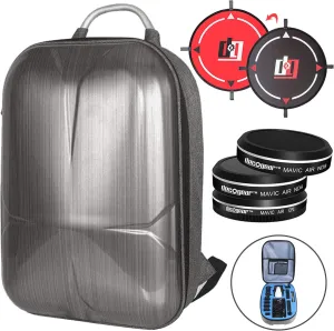 Deco Gear DJI Mavic Air Accessory Bundle- EVA-Protected Hardshell Travel Backpack with 3Pc. Filter Kit (ND4   ND8   CPL) and Landing Pad