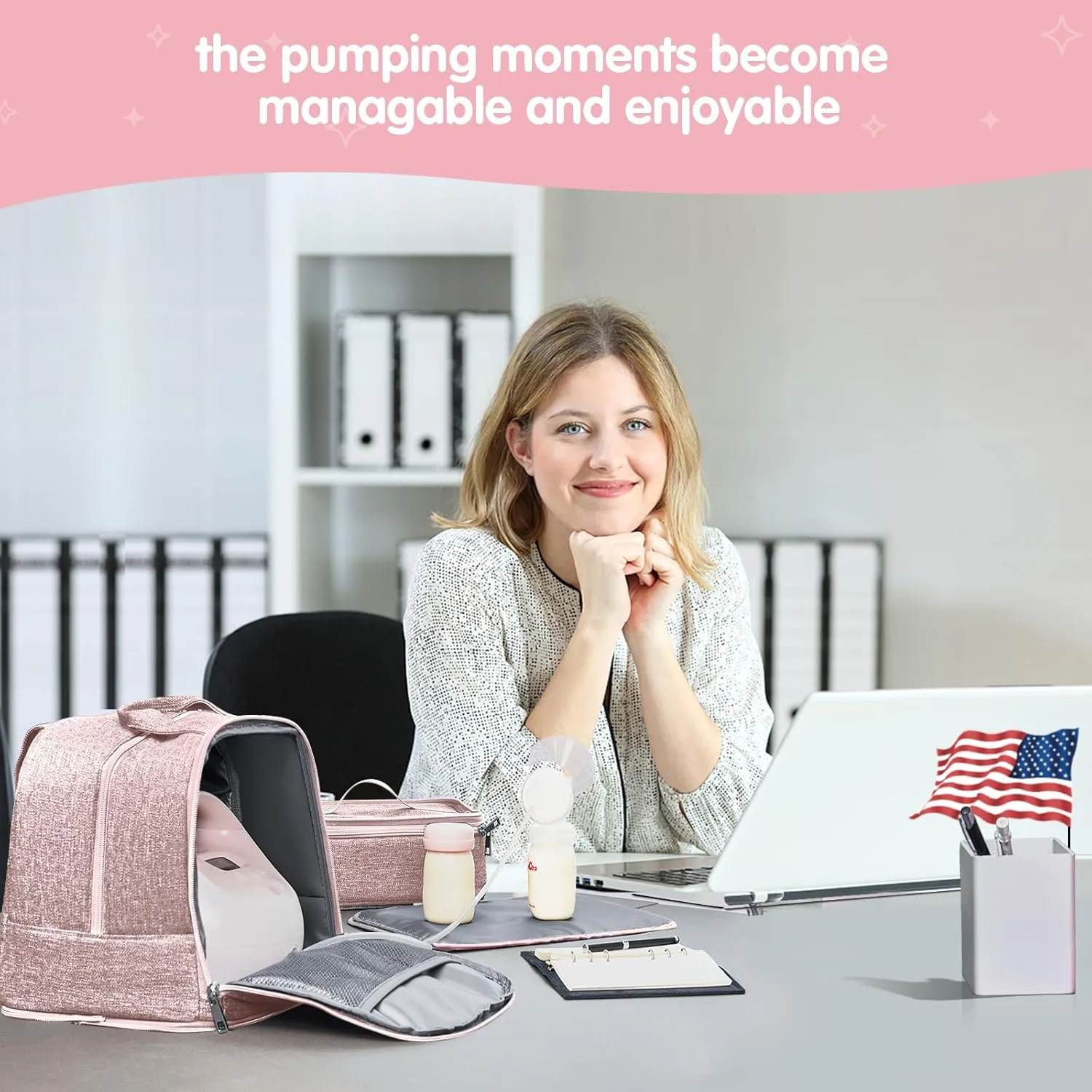 DERJUNSTAR Breast Pump Bag, Compatible with Spectra S1 and S2, Portable Carrying Case, breastmilk storage bag, spectra breast pump, Pink