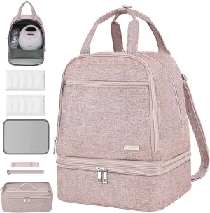 DERJUNSTAR Breast Pump Bag, Compatible with Spectra S1 and S2, Portable Carrying Case, breastmilk storage bag, spectra breast pump, Pink