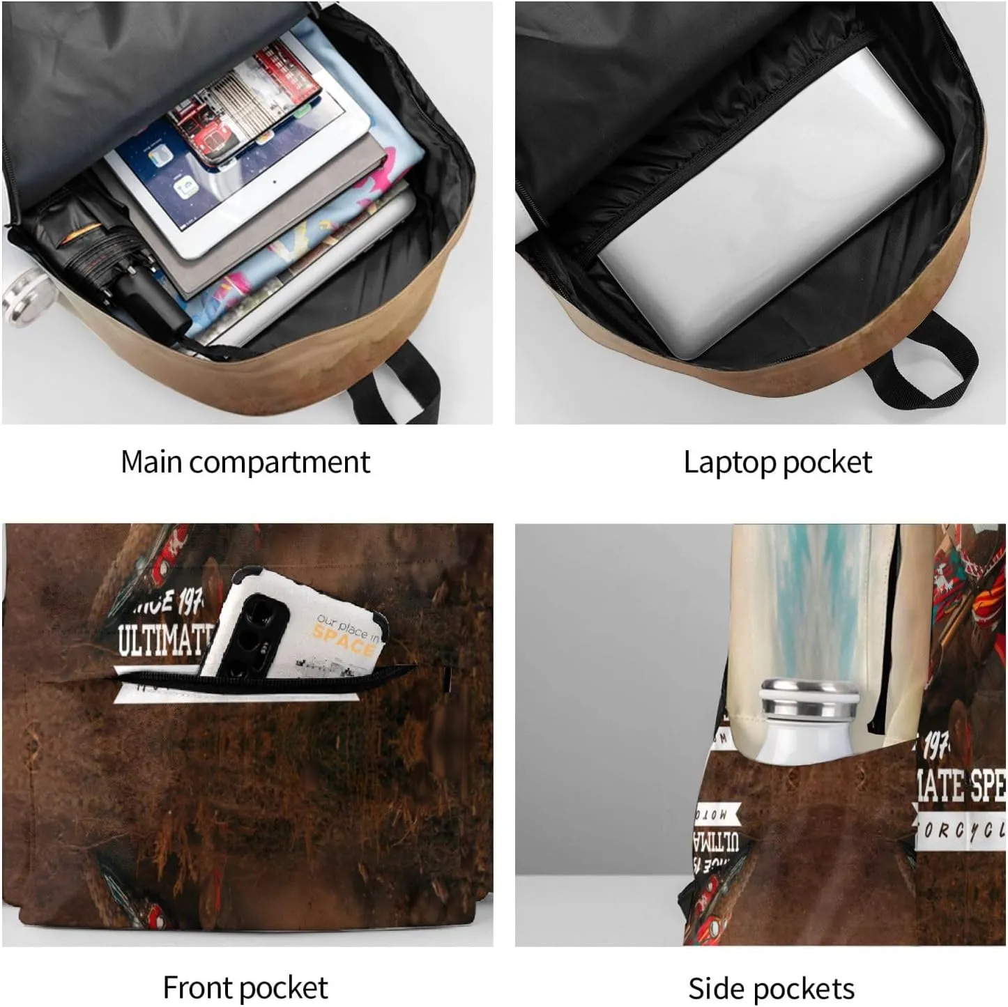 Dirt-Bike Motocross Motorcycle Vehicle Backpack School Bag Lightweight Bookbag Casual Daypack for Girls Boys Kids Women Men Travel Laptop 16 Inch