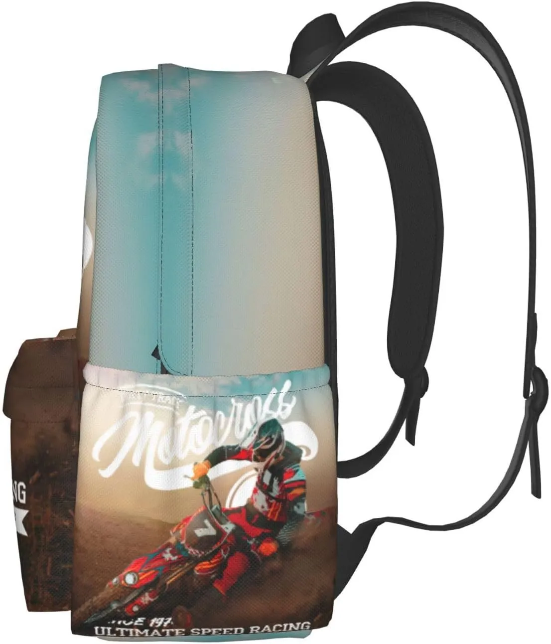 Dirt-Bike Motocross Motorcycle Vehicle Backpack School Bag Lightweight Bookbag Casual Daypack for Girls Boys Kids Women Men Travel Laptop 16 Inch