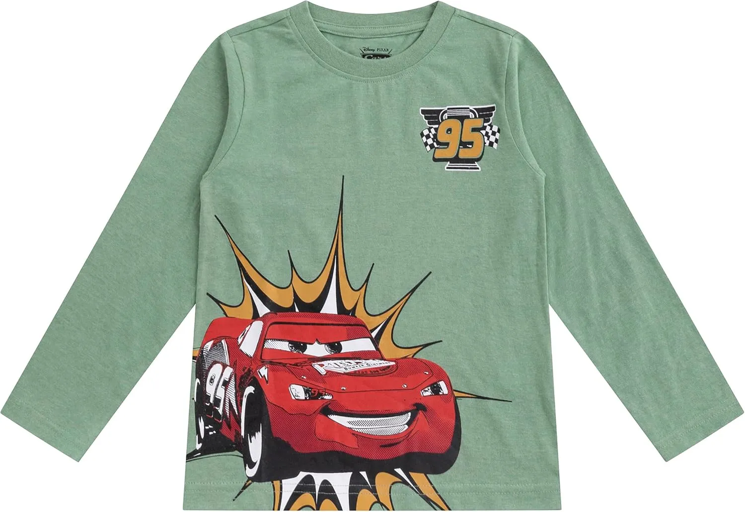 Disney Cars Lightning McQueen Boys 3 Pack Long Sleeve Shirt for Toddler and Big Kids