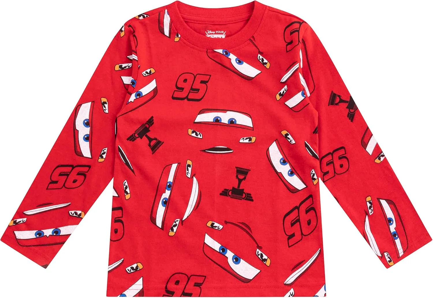 Disney Cars Lightning McQueen Boys 3 Pack Long Sleeve Shirt for Toddler and Big Kids