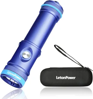Dive Light Underwater Flashlight, DiveSnorkeling Light with Type-C Charging for Scuba Diving Flashlight