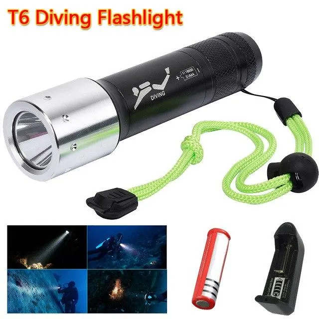 Diving Light  8000 LM XML T6 LED Dive Flashlight Lamp Torch Underwater 50M Waterproof 18650/AAA Battery Diver Torch