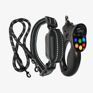 Dog Training Collar, Dog Leash Anti-Pulling Anti-Tugging, E- Collar Kit for Large and Small Dogs, Dog Shock Collar with Manual and Auto Function Options Rechargable, Black