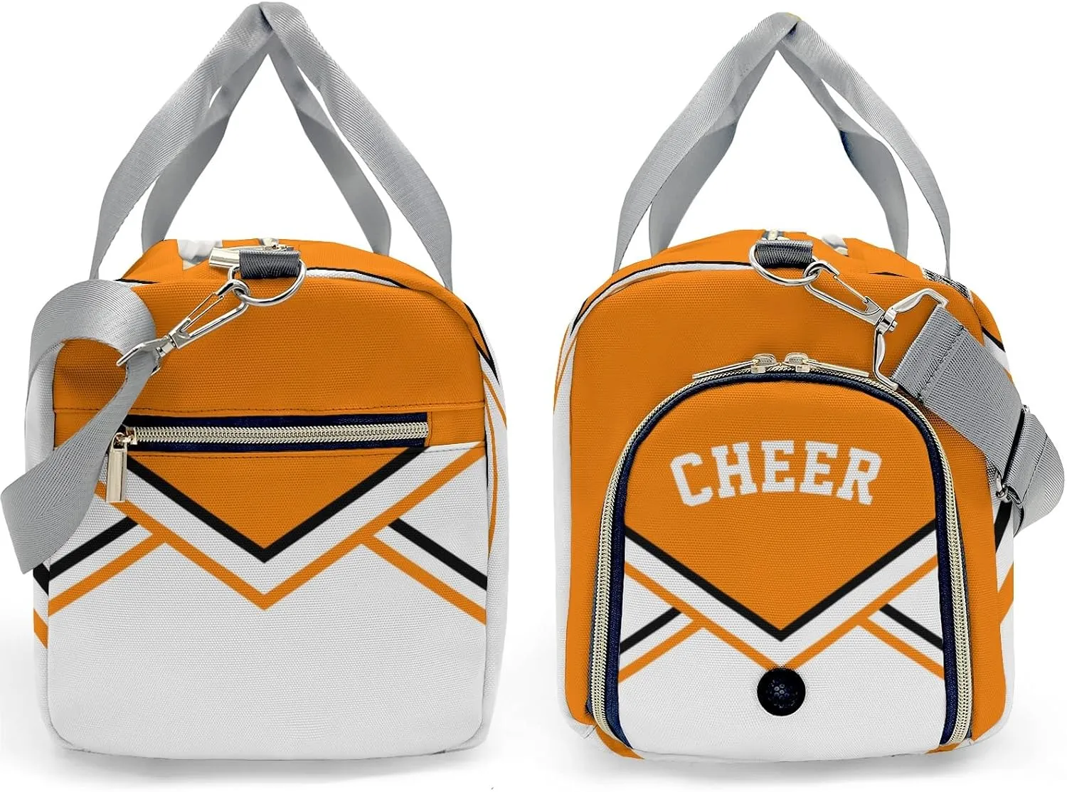 Duffel Backpack Cheer Orange White Cheerleader Waterproof Multifunctional Handbag Gym Yoga Sport with Name Gift