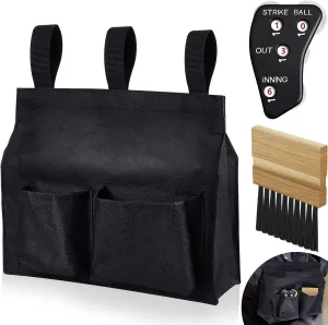 Dunzy 3 Pcs Umpire Gear Set Includes Baseball Umpire Brush, Black Ball Bag and Indicator for Men Youth Referee Equipment Accessories Kit