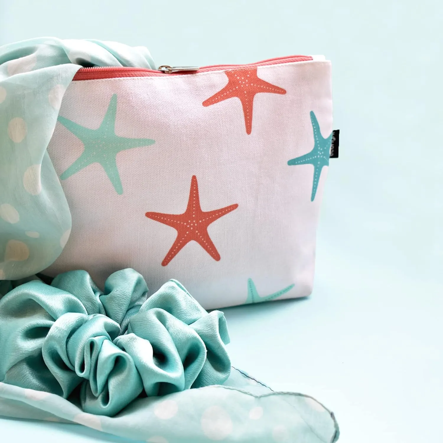 Eco Right Canvas Cosmetic Bag: Travel Makeup Pouch For Women & Girls, Zipper Purse Organizer, Stylish Canvas Cotton Aesthetic, Large Capacity, Toiletry Storage, Purse-friendly