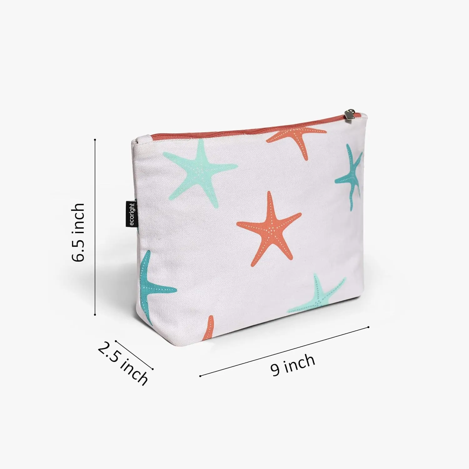Eco Right Canvas Cosmetic Bag: Travel Makeup Pouch For Women & Girls, Zipper Purse Organizer, Stylish Canvas Cotton Aesthetic, Large Capacity, Toiletry Storage, Purse-friendly