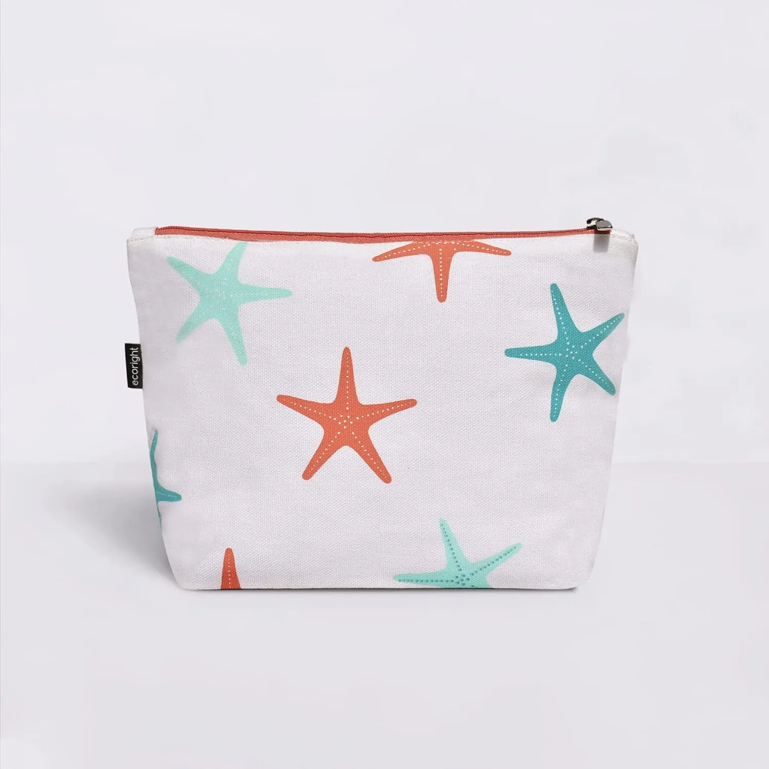 Eco Right Canvas Cosmetic Bag: Travel Makeup Pouch For Women & Girls, Zipper Purse Organizer, Stylish Canvas Cotton Aesthetic, Large Capacity, Toiletry Storage, Purse-friendly