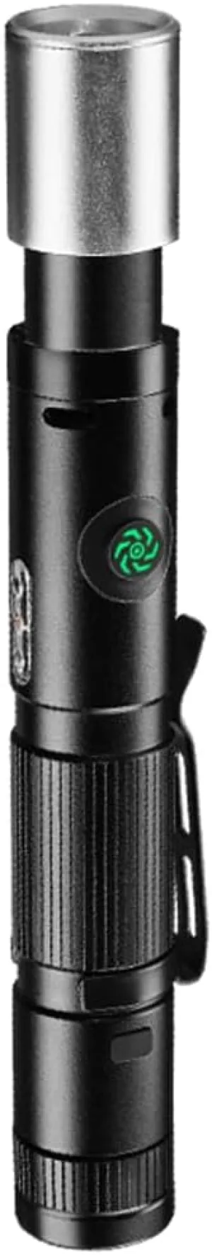EDC Flashlight, Pocket Flashlight, Rechargeable LED Flash Light with 500 Lumens, Zoomable, Multi-Color Side Lights (Yellow/Red/Blue/Red-Blue Strobe), Emergency Alarm,Magnetic Base