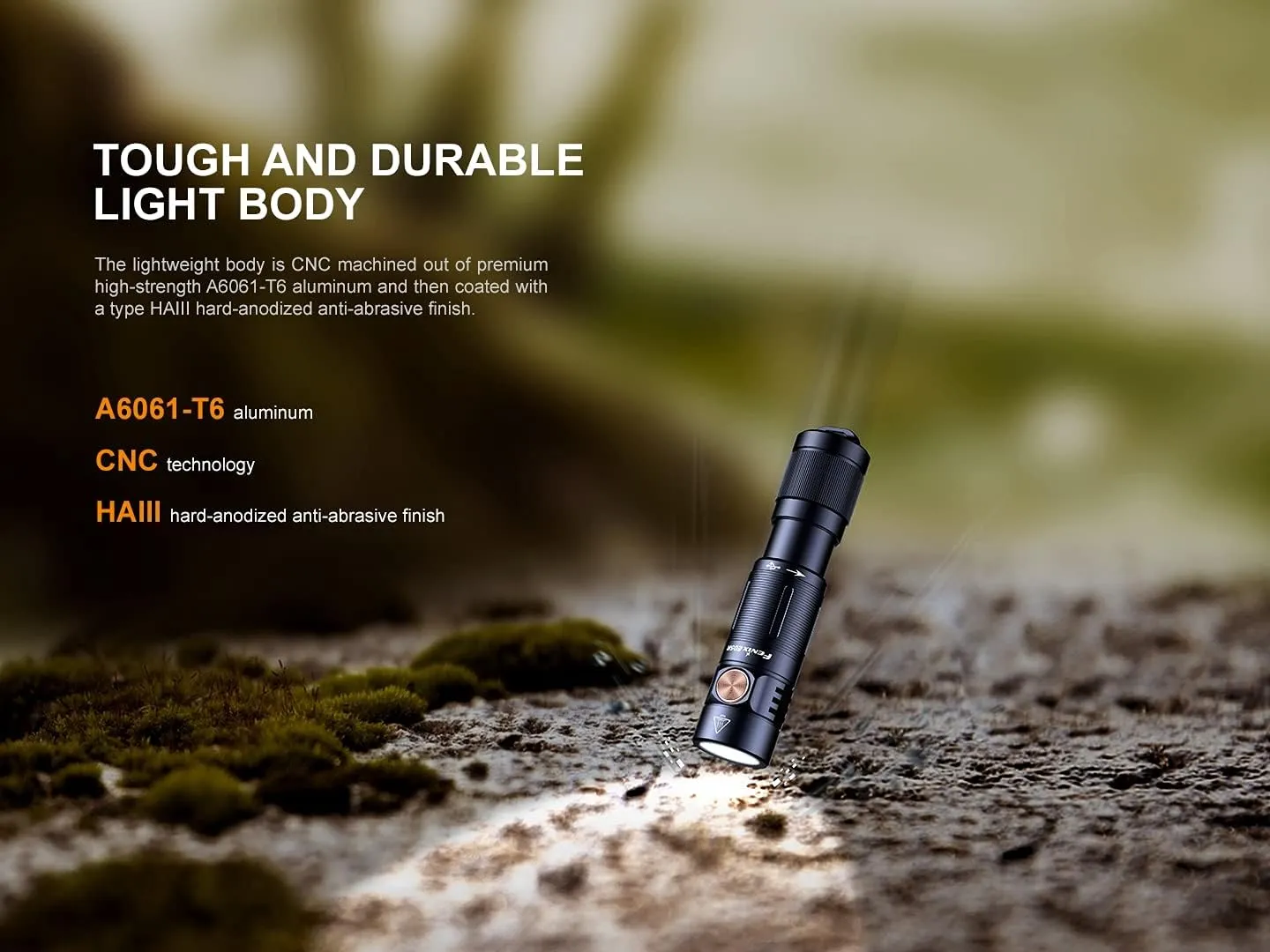 EdisonBright Fenix E05R 400 Lumen USB Rechargeable EDC Keychain Flashlight Charging Cable Carrying case (Black)