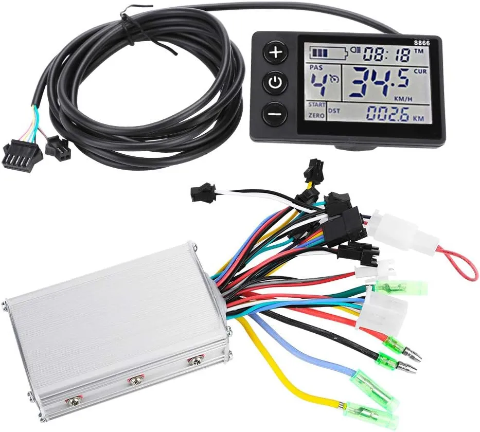 Ejoyous Electric Scooter Controller, 36V-48V Waterproof Brushless Motor Controller Kit with LCD Display Pane(36V/48V 350W)