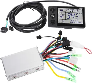 Ejoyous Electric Scooter Controller, 36V-48V Waterproof Brushless Motor Controller Kit with LCD Display Pane(36V/48V 350W)