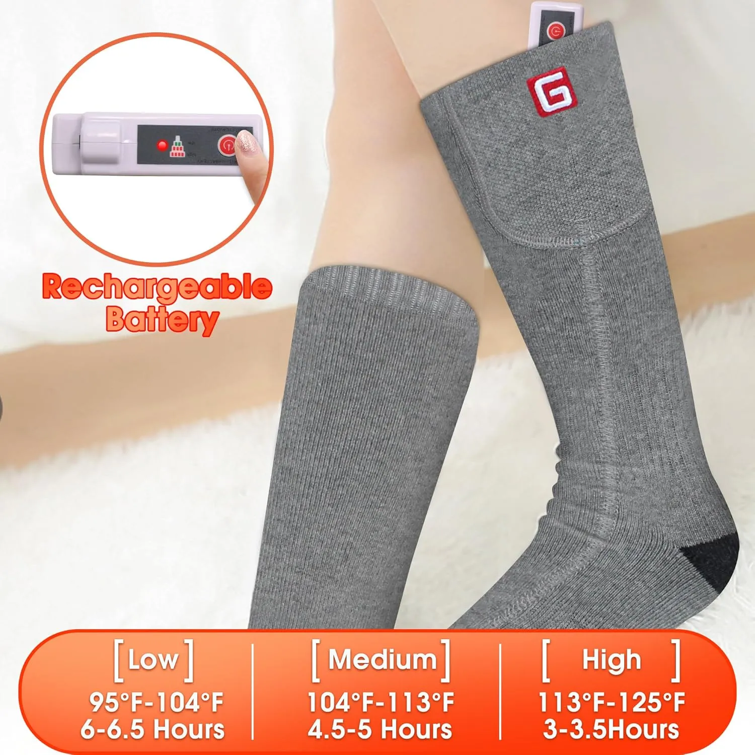 Electric Heated Socks for Teenagers Youth,Rechargeable Battery Powered Operated Heated Socks for Middle Senior High School