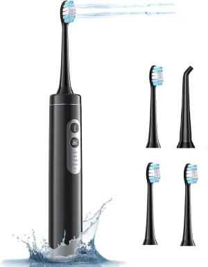 Electric ToothbrElectric Toothbrush with Water Flosser, 2 in-1 Teeth Cleaning Kit with 4 Modes, Portable for Travel and Home, Oral Dental Care Fsa Hsa