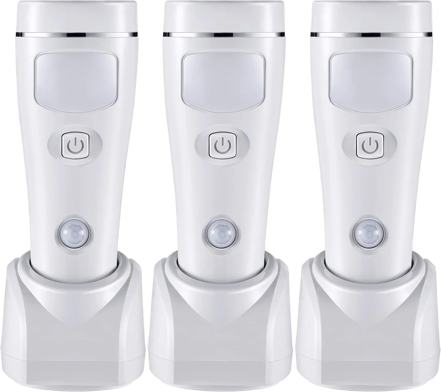 Enhon 4 in 1 LED Rechargeable Plug in Flashlights, 3 Pack LED Emergency Lights for Home Power Failure, Plug in Power Outage Light, Power Failure Light with Motion Detection (White)